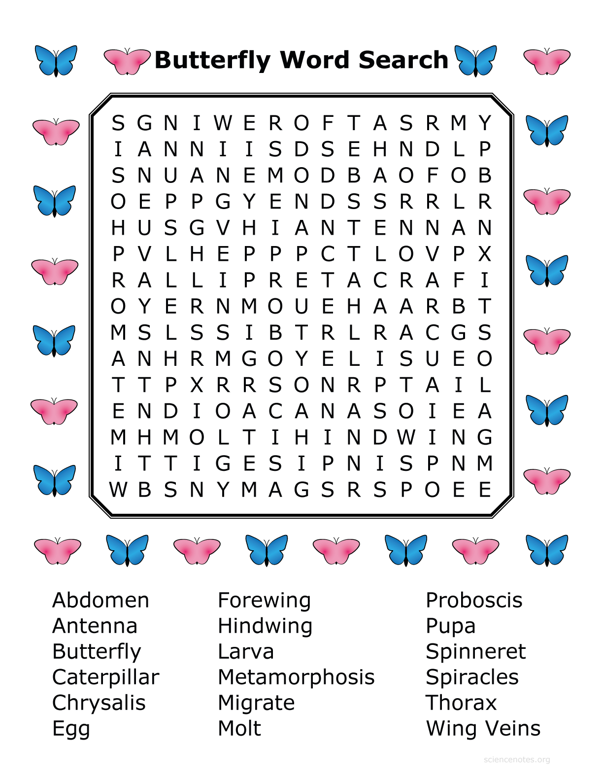 Monarch Butterfly Word Search For Kids Woo Jr Kids Word Search 