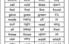 10 Best Second Grade Sight Words Printable Printablee