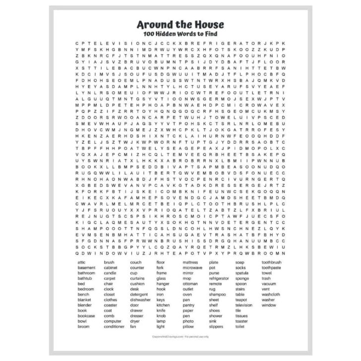 Free 100 Word Search Printables