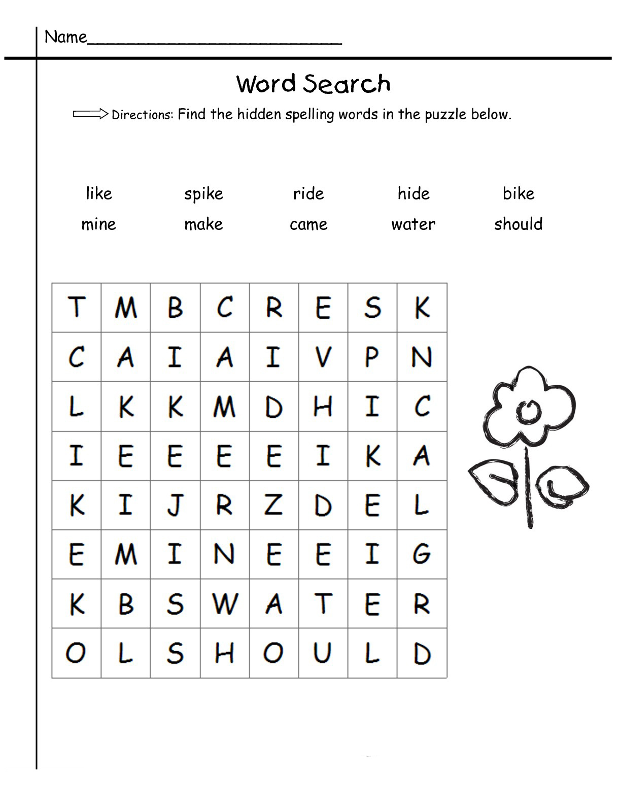 1st Grade Word Search Best Coloring Pages For Kids