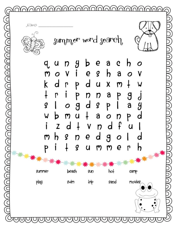 Free Printable Word Searches For 1st Graders