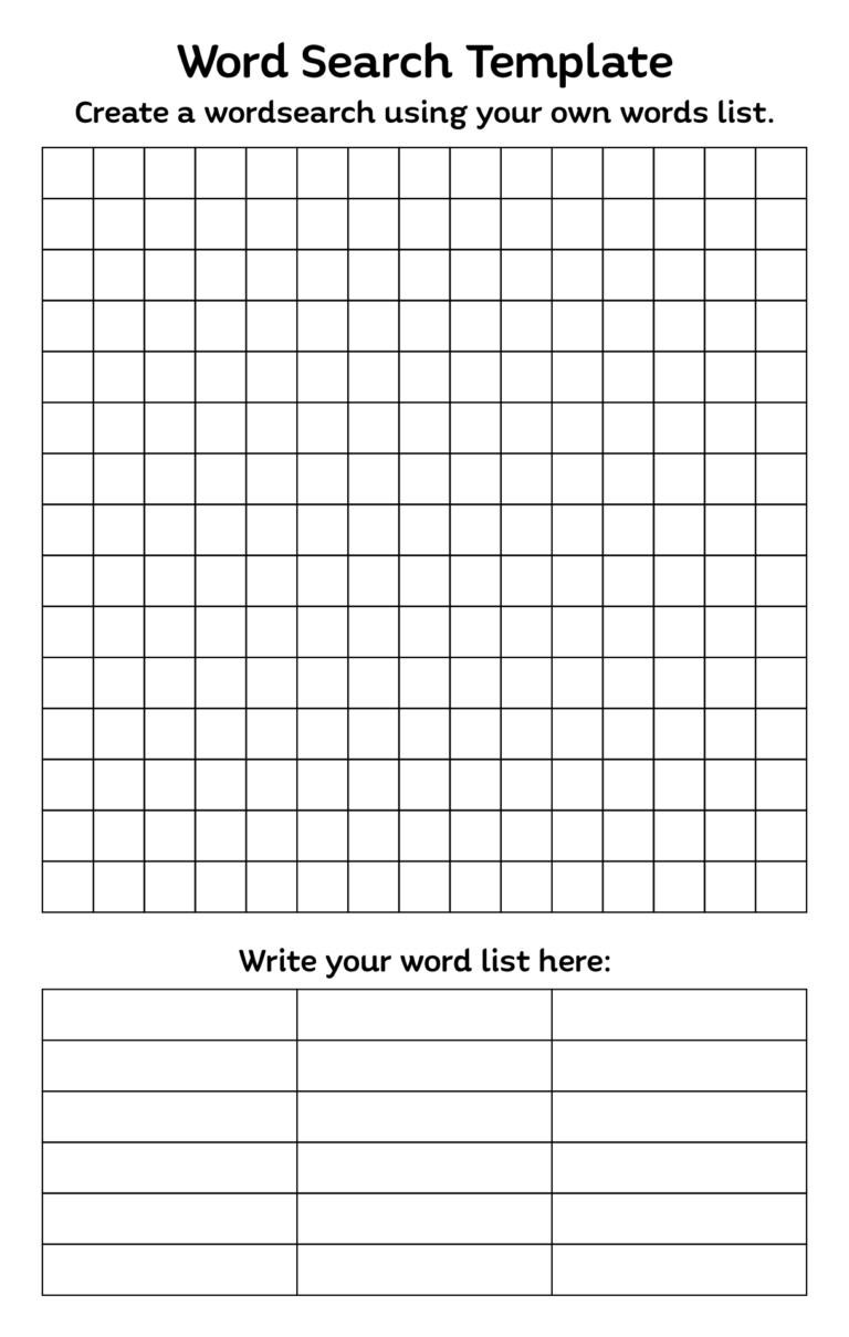 4 Best Blank Word Search Puzzles Printable Printablee | Printable Word ...