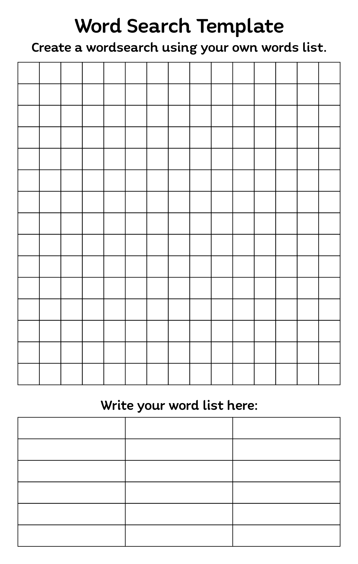 4 Best Blank Word Search Puzzles Printable Printablee