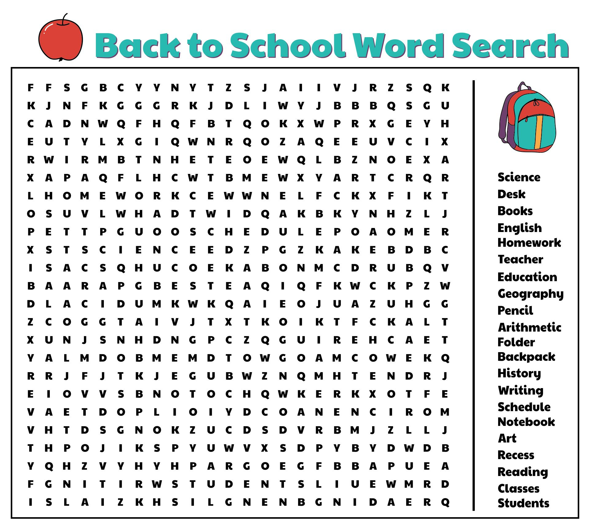4 Best School Word Search Puzzles Printable Printablee