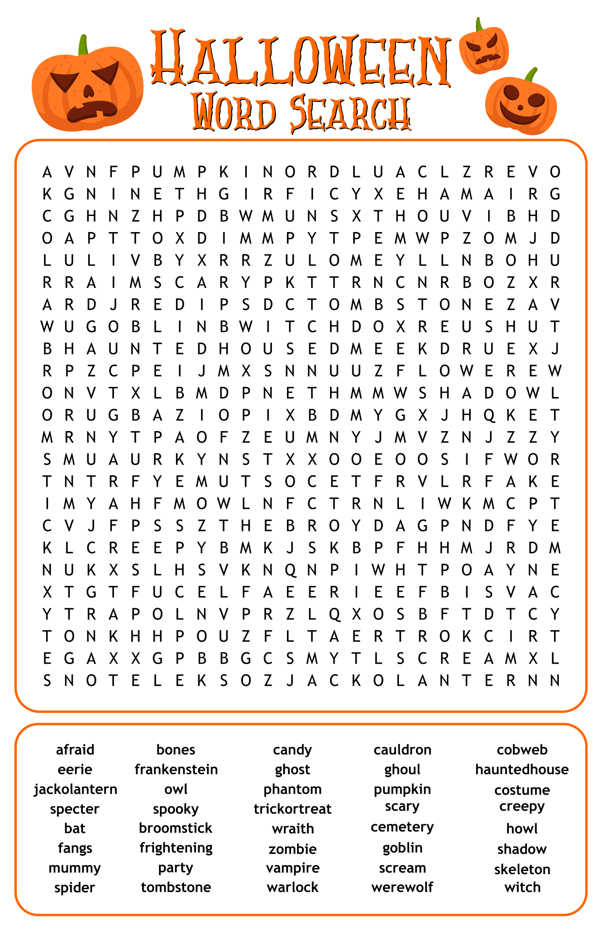 5 Best Free Printable Halloween Word Search For Kids Printablee