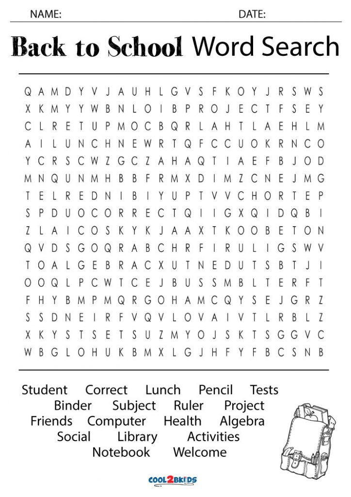 5th Grade Word Search Cool2bKids Printable Word Search