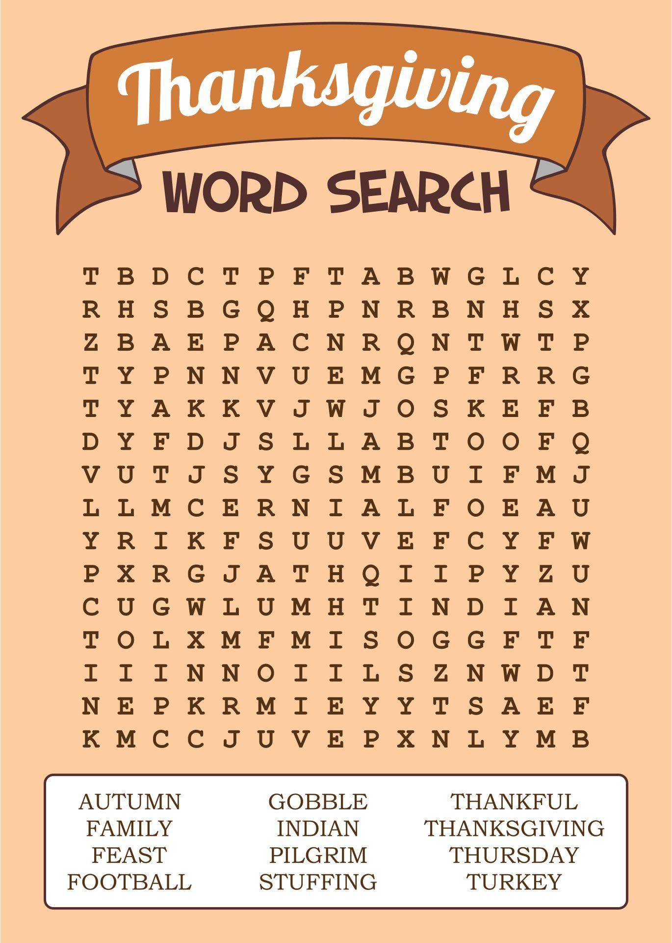 6 Best Thanksgiving Word Search Puzzles Printable Printablee