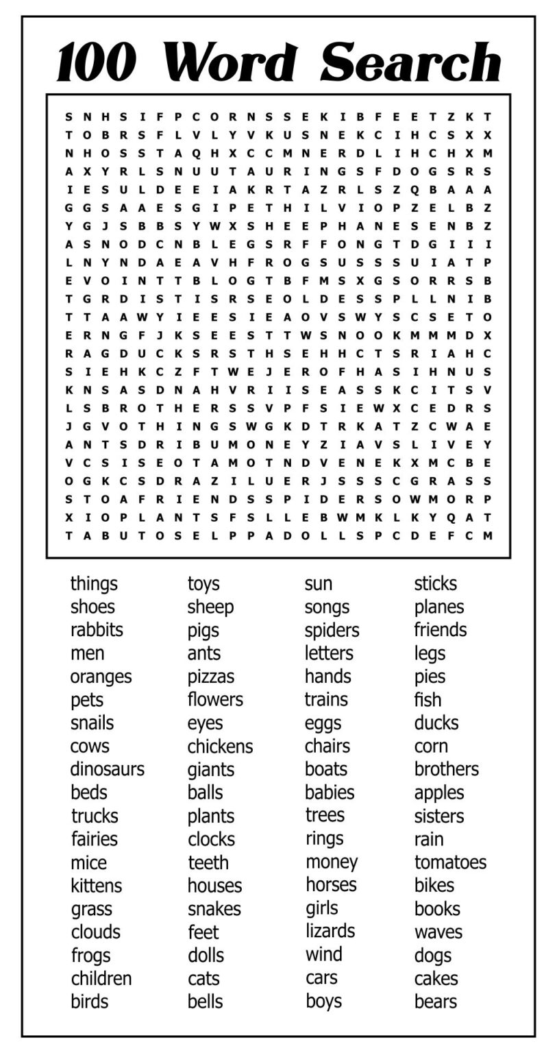 8 Best 100 Word Word Searches Printable Printablee Printable Word Search