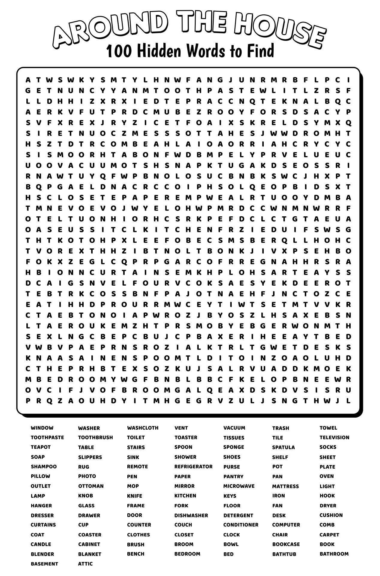 8 Best 100 Word Word Searches Printable Printablee