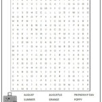 August Word Search Monster Word Search