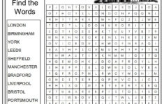 Awesome Cities Of England Word Search Word Find Free Printable Word