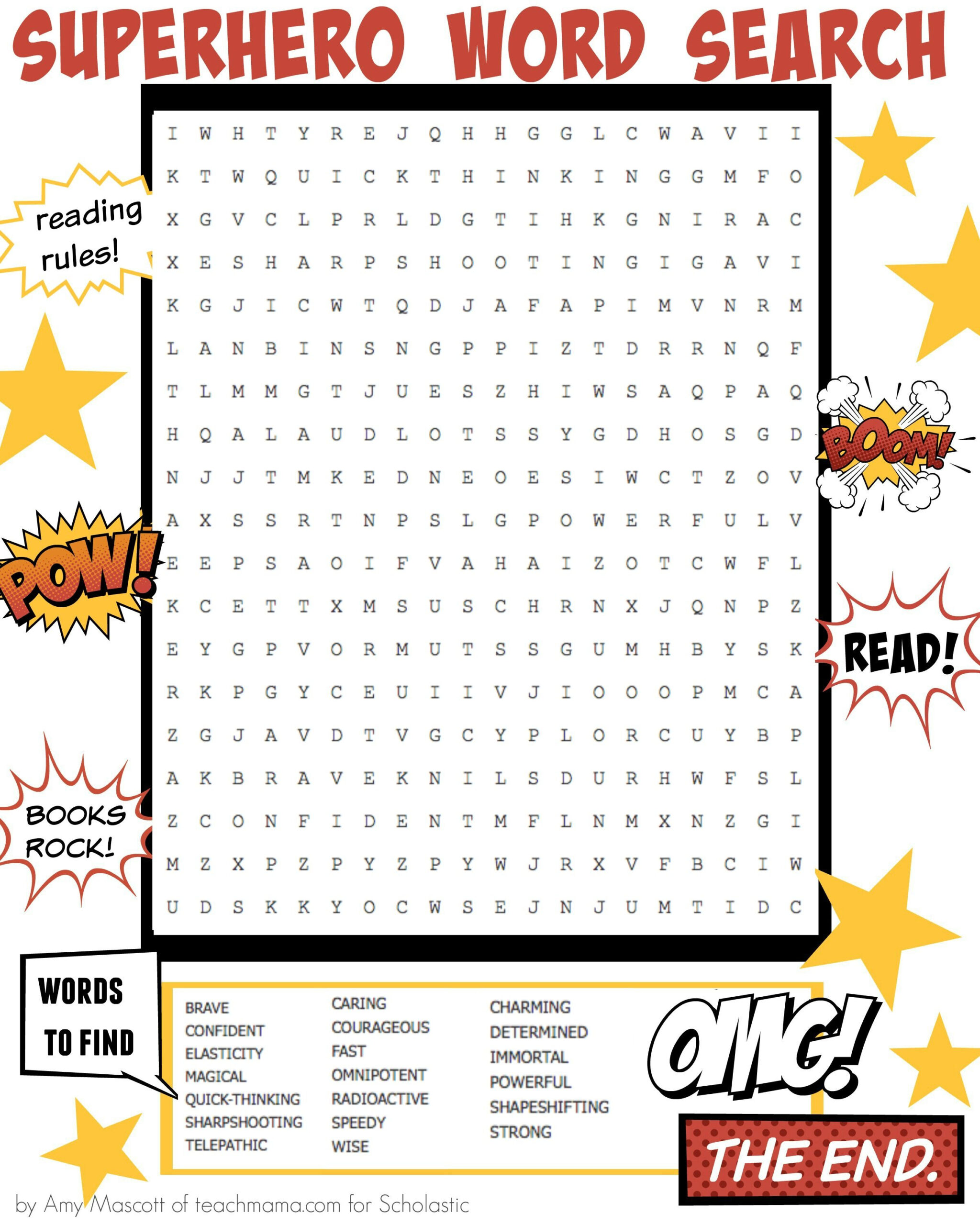Bam Pow This Superhero Word Search Builds An Epic Vocabulary Http 