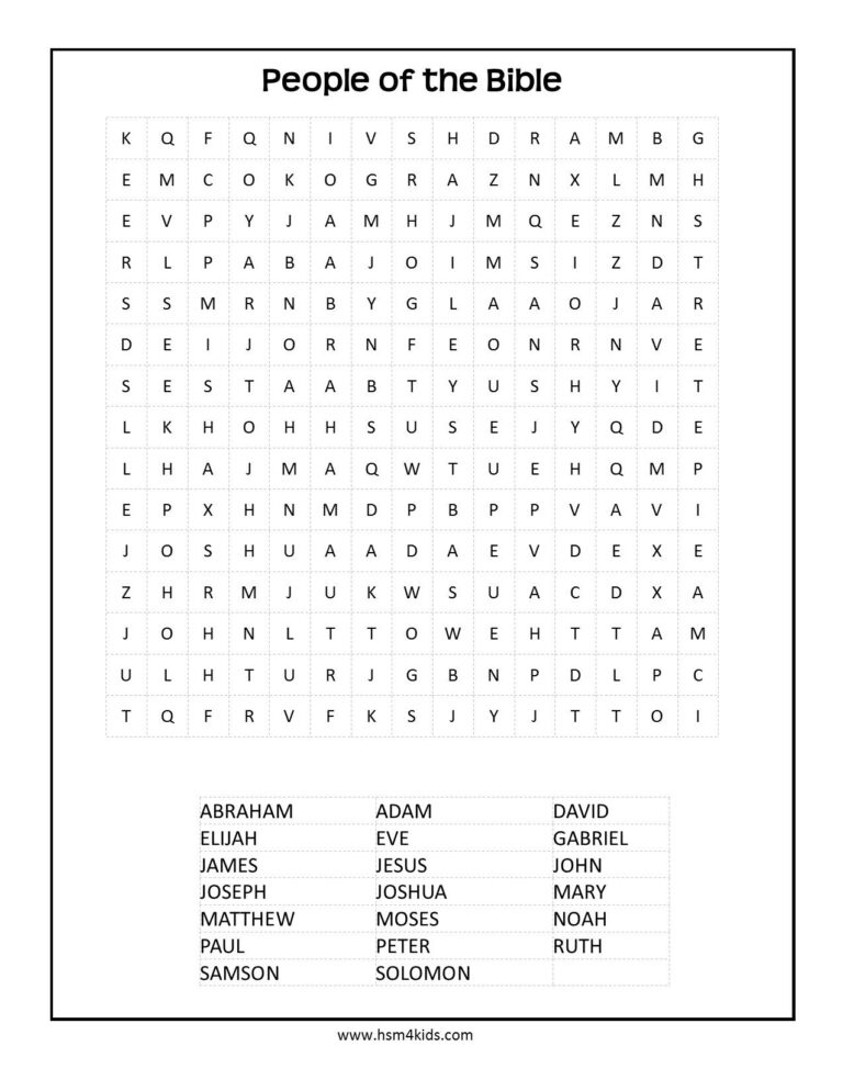 Bible Word Search For Kids Printable Word Search Printable | Printable ...