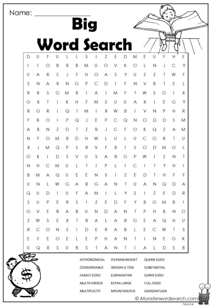 Large Letter Word Search Printable