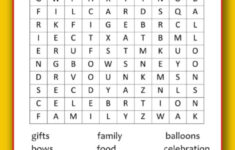 Birthday Word Search
