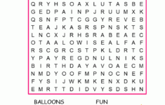 Birthday Word Search Puzzle