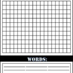 Blank Word Search Template White Gold