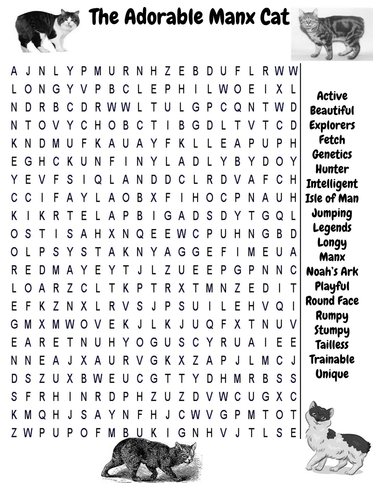 Cat Word Search To Print Activity Shelter