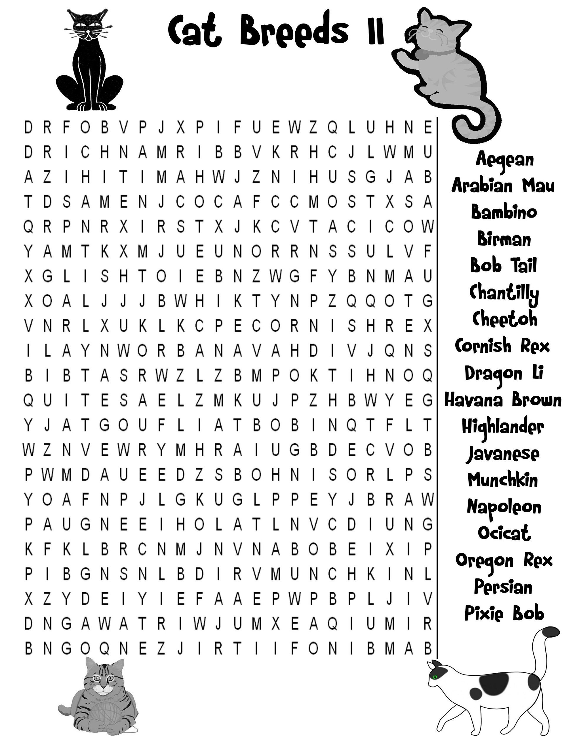 Cat Word Search To Print K5 Worksheets Word Puzzles For Kids Kids 