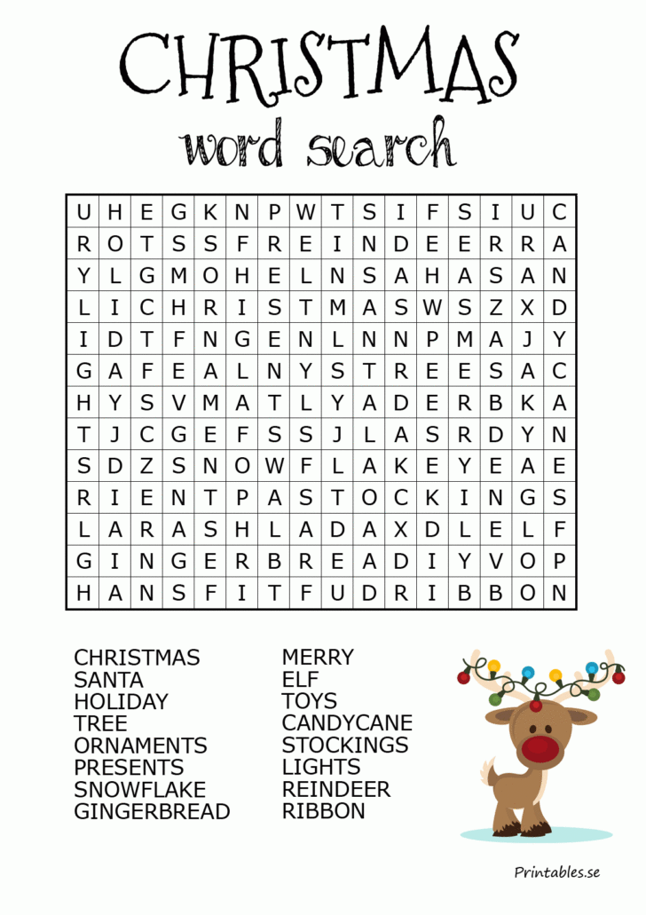 Christmas Printable Word Search