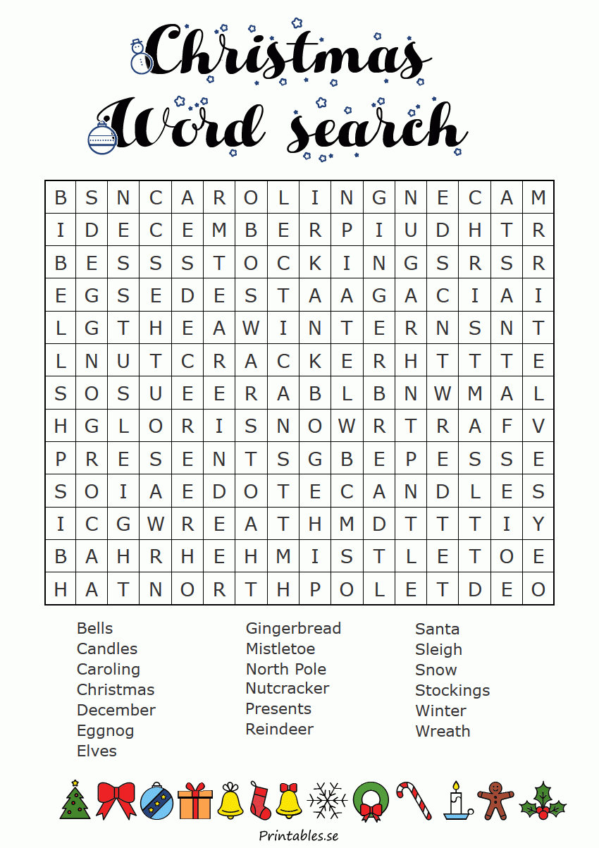 Christmas Inspired Word Search 2 free Printable 