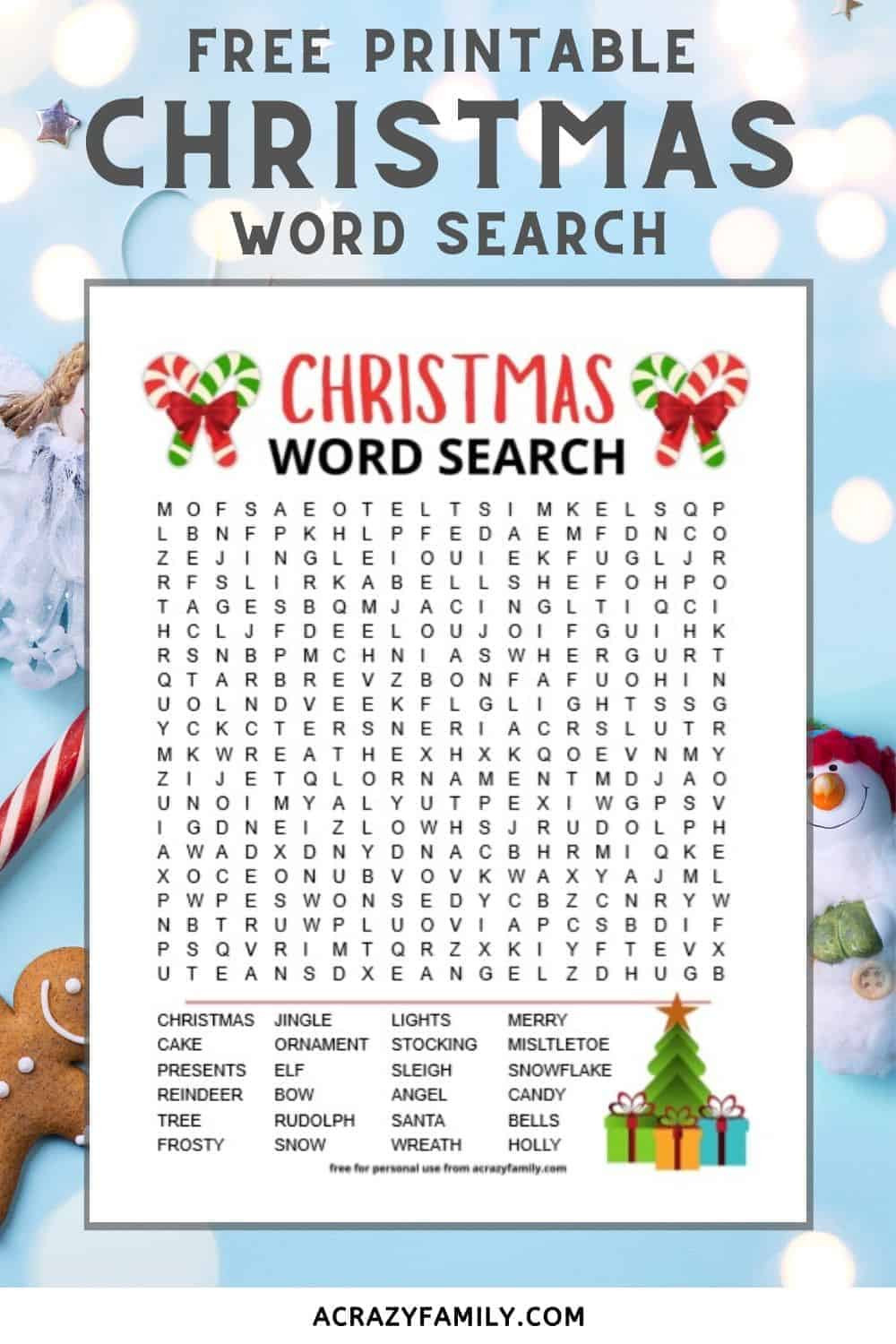 Christmas Word Search Free Printable