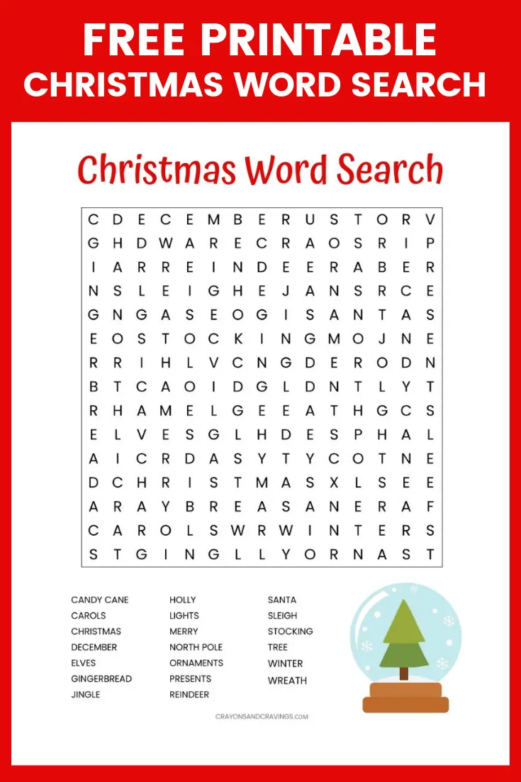 Christmas Word Search Free Printable For Kids Or Adults