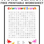 Colors Word Search Free Printable Worksheet For Kids Kids Worksheets