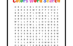 Colors Word Search Free Printable Worksheet For Kids Kids Worksheets
