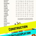 Construction Word Search Puzzle In 2020 Kids Word Search Free