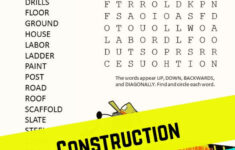 Construction Word Search Puzzle In 2020 Kids Word Search Free