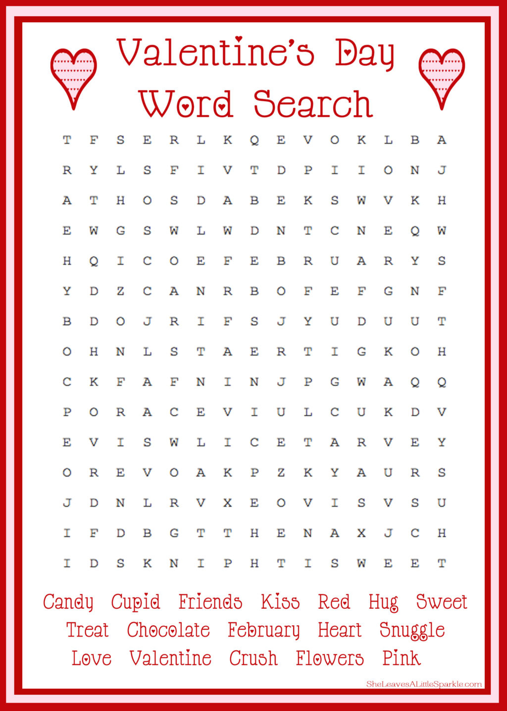 Day 8 Valentine s Day Word Search Summer Adams