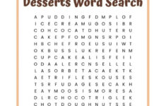 Desserts Word Search Free Printable Worksheet