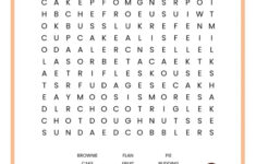 Desserts Word Search Free Printable Worksheet