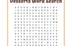 Desserts Word Search Printable With 24 Tasty Desserts To Find This