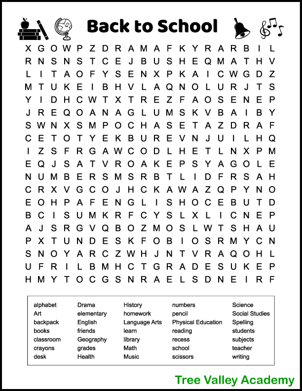 Difficult Back To School Word Search In 2020 Free School Printables 