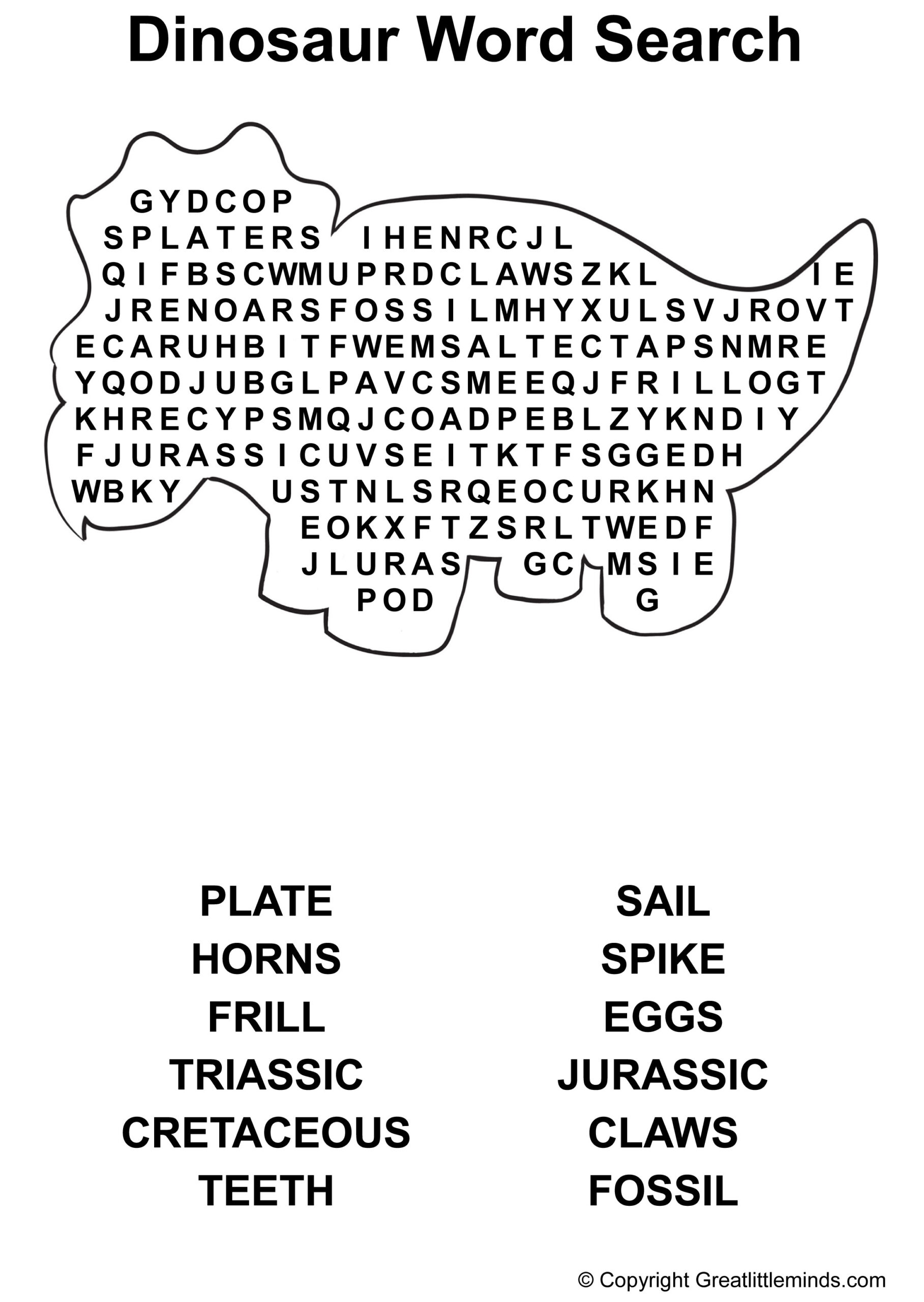 Dinosaur Word Search