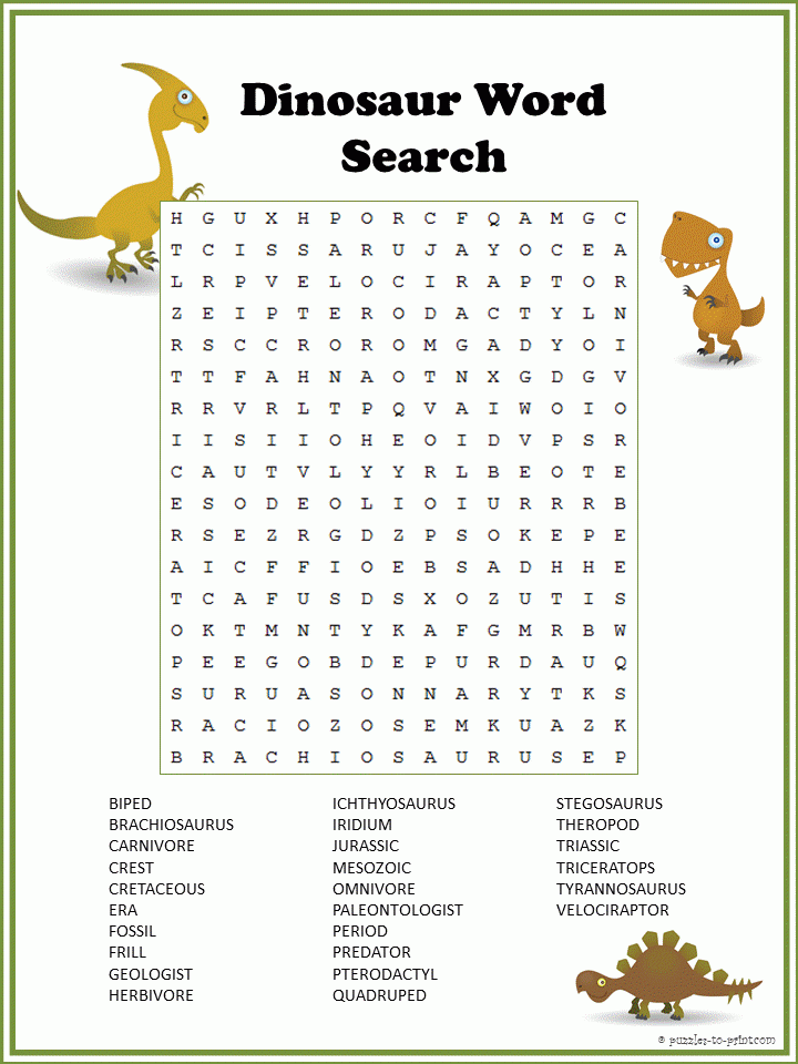 Dinosaur Word Search