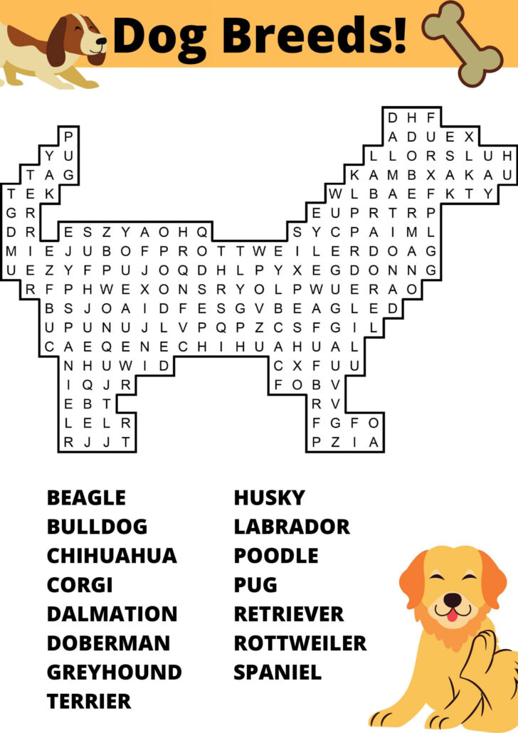 Dog Word Search Printable