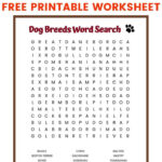 Dog Breeds Word Search Free Printable In 2020 Word Puzzles For