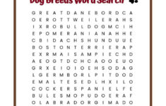 Dog Breeds Word Search Free Printable In 2020 Word Puzzles For