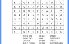 Dr Seuss Word Search For Kids