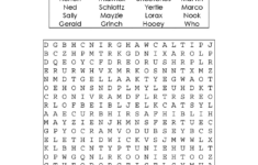 Dr Seuss Word Search Printable Word Search Printable