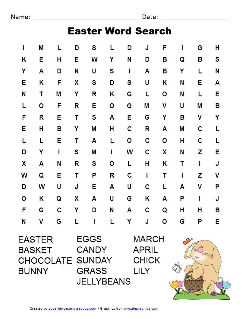 Easter Word Search Free Printable For Kids With Images Spring Words 