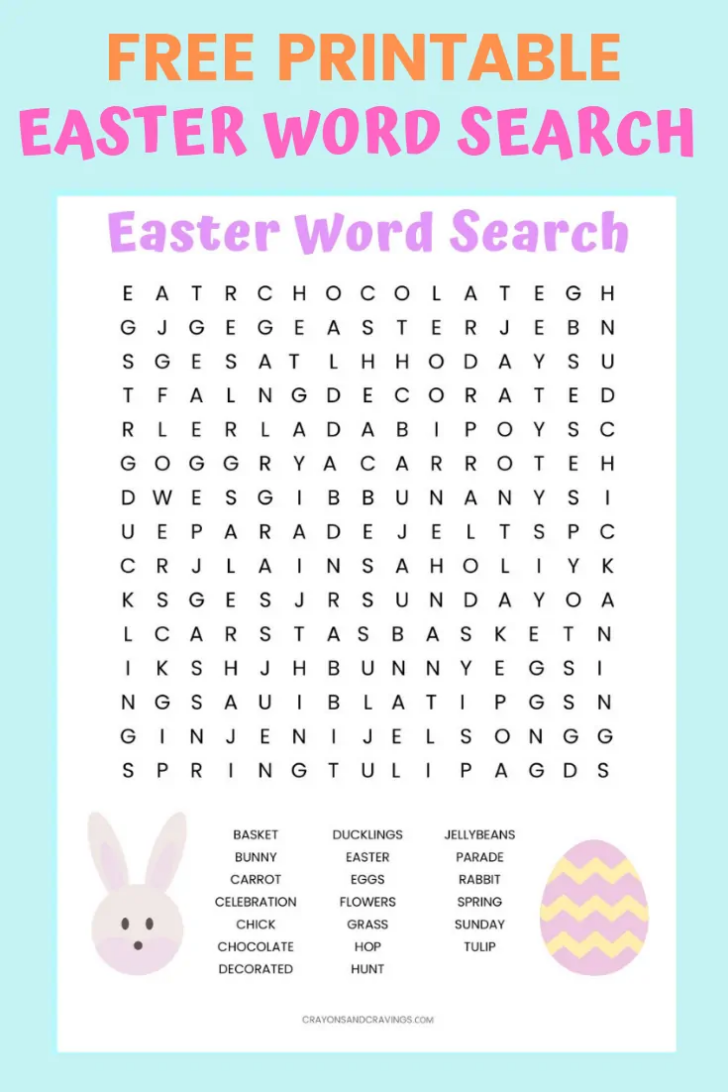 Word Search For Easter Printable