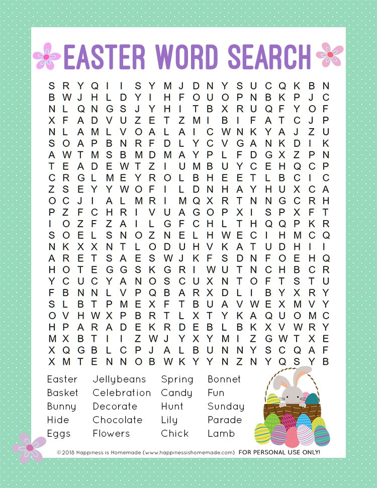 Easter Word Search Printable Happiness Is Homemade