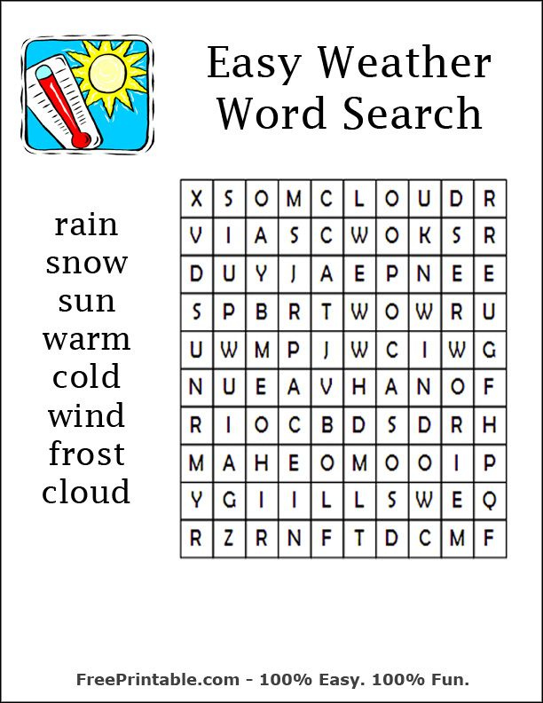 Easy Large Print Word Search