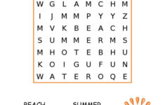 Easy Summer Word Search