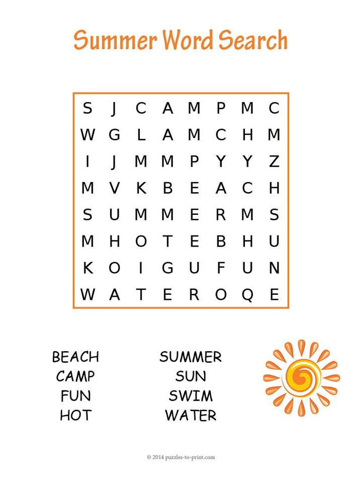 Printable Word Search Puzzles Easy