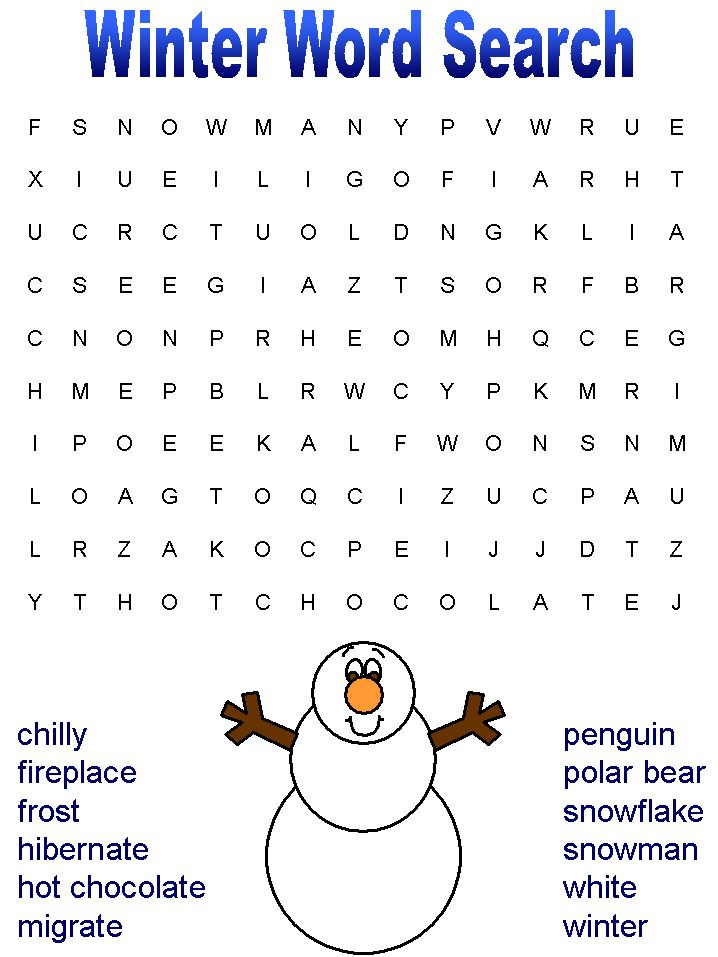 Easy Printable Word Search Puzzles